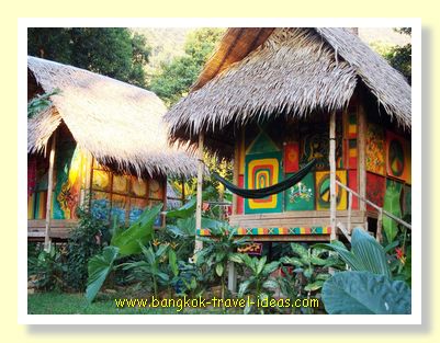 Cheap backpacker huts on Koh Chang at Tarzan Island, Bailan
