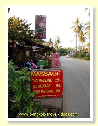 Massage prices on Koh Chang in the village of Bailan