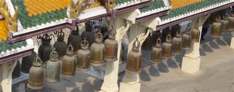 Bangkok temple bells ring out for good luck