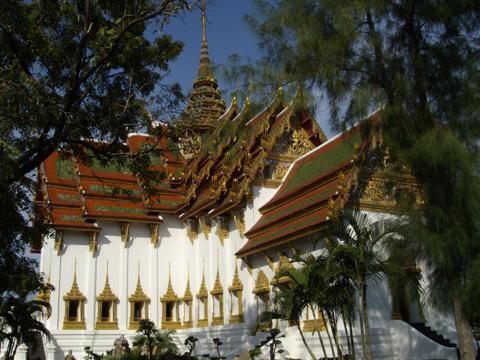Bangkok Thailand Buddhist temple glistening in the sunshine