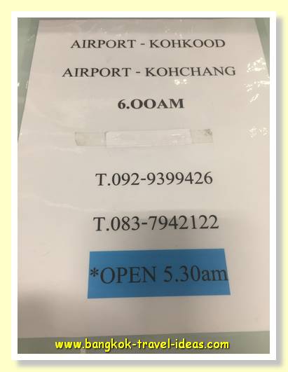 Koh Chang bus times from Suvarnabhumi Airport