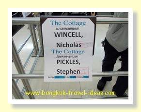 The Cottage Suvarnabhumi Airport hotel greeting board The Cottage Suvarnabhumi Airport hotel greeting board