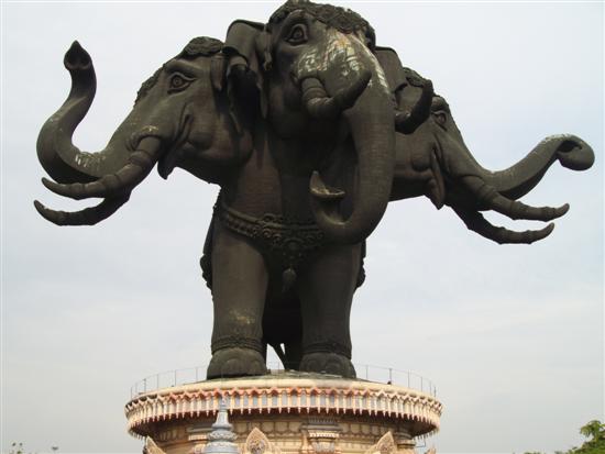 A 53 metre three-headed bronze elephant A 53 metre three-headed bronze elephant