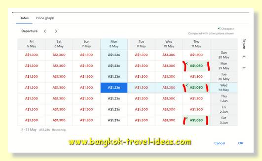 cheap flights to thailand using the google date feature cheap flights to thailand using the google date feature