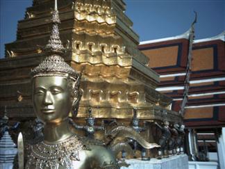 Grounds of Wat Phra Kaew in Bangkok grand palace figure