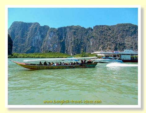 Slow boats on Phang Nga bay Slow boats near Phuket