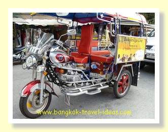 Hua Hin tuk tuk motorcycle outside the Hua Hin Hilton Hotel