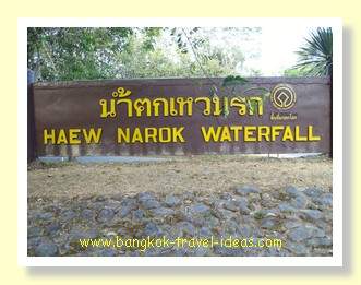Haew Narok waterall sign Haew Narok waterall sign