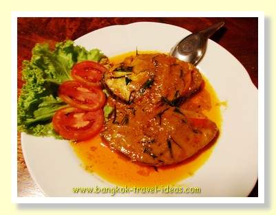 Thai seafood steaks in a red curry sauce