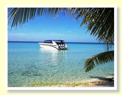 Dream speedboat on Koh Kood moored offshore