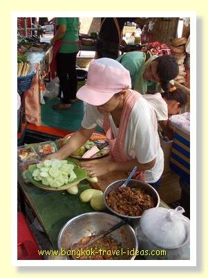 Thai food on sale at the floating market Thai food on sale at the floating market
