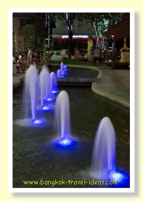 Paseo Mall night market fountains