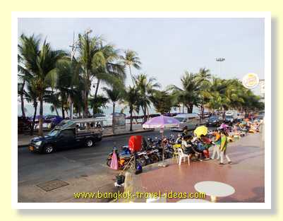 Beach Road Pattaya with street tables Beach Road Pattaya with street tables