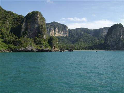 Railey beach is the first stop off when going to Phi Phi island Railey beach is the first stop off when going to Phi Phi island