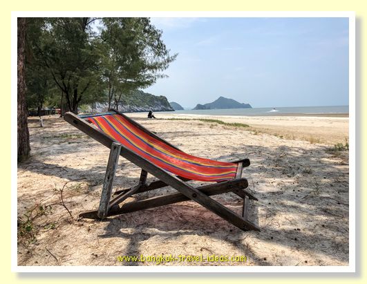Deckchair on Laem Sala Beach Deckchair on Laem Sala Beach