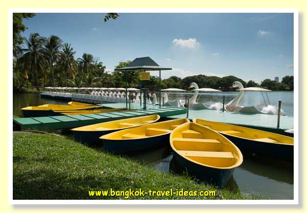 Paddle boats and canoes rama-9-park-06