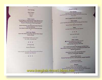 class thai airways bangkok sydney menu card took lounge flight airport