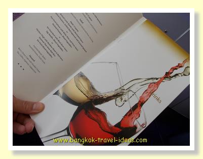 Thai Airways First Class menu of food and drinks Thai Airways First Class menu of food and drinks