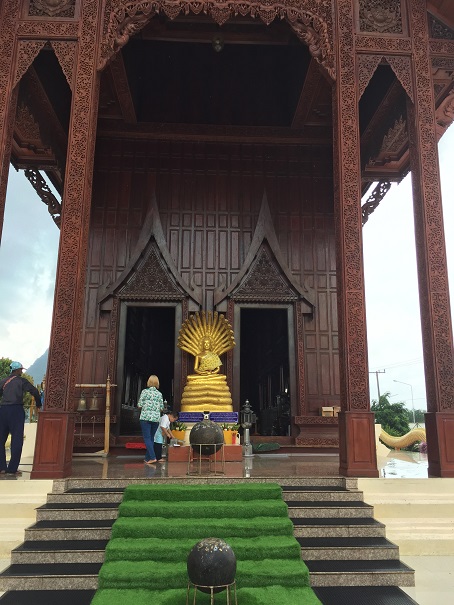 Wat Ao Noi Wat Ao Noi with a teak wood boht